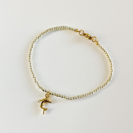 Golden Dolphin Silvery Bracelet