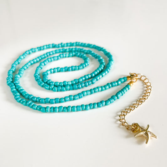 Aqua Blue Body Chain Big Beads